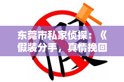 东莞市私家侦探：《假装分手，真情挽回：揭秘如何巧妙挽回女朋友的心》